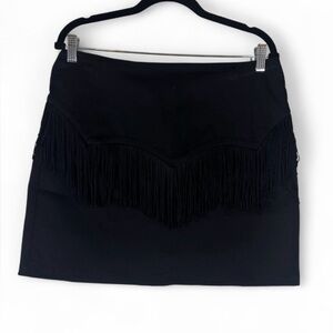 RoseCut Clothing Black Fringe Skirt